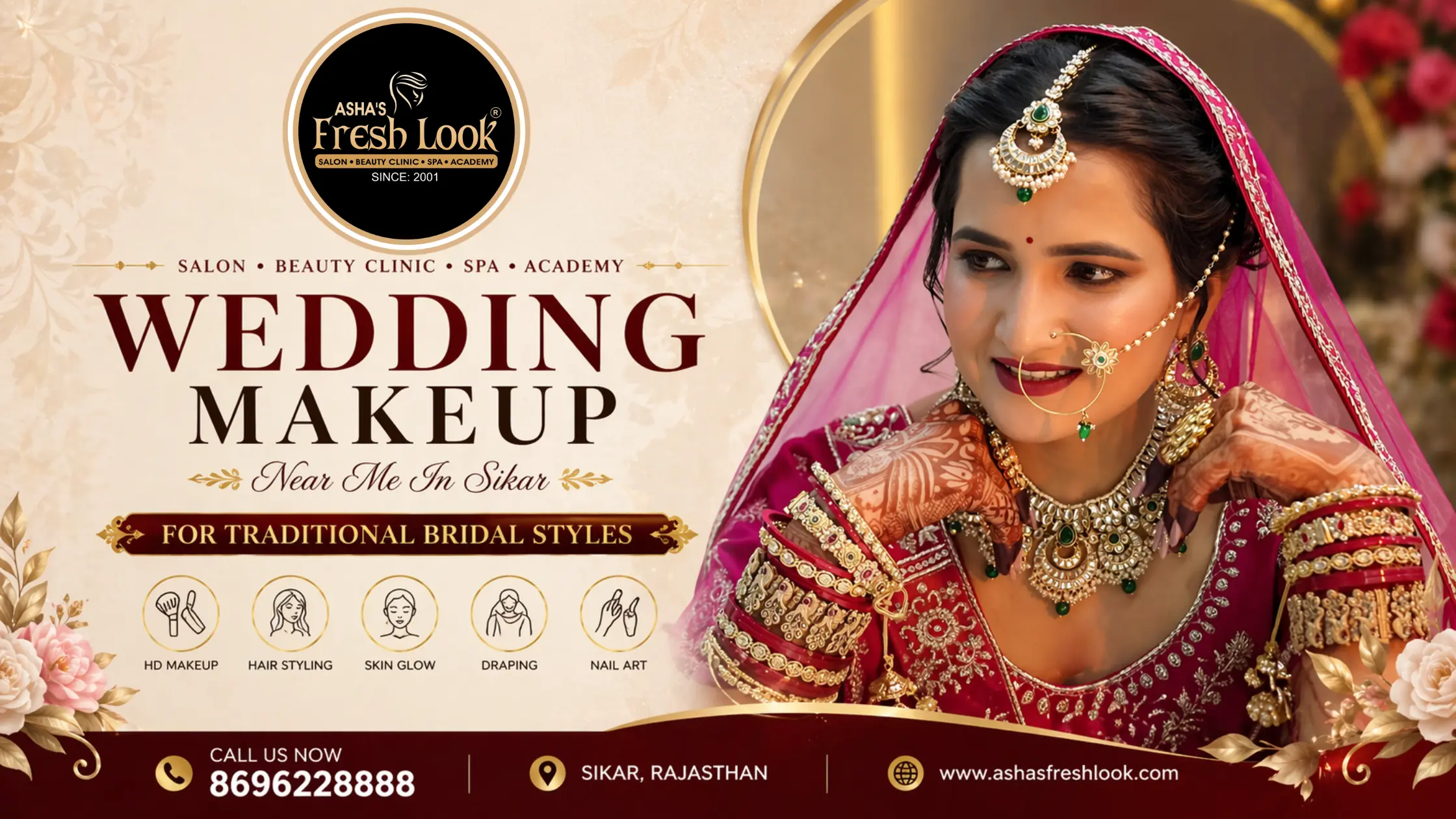 You are currently viewing Wedding Makeup Near Me In Sikar for Traditional Bridal Styles