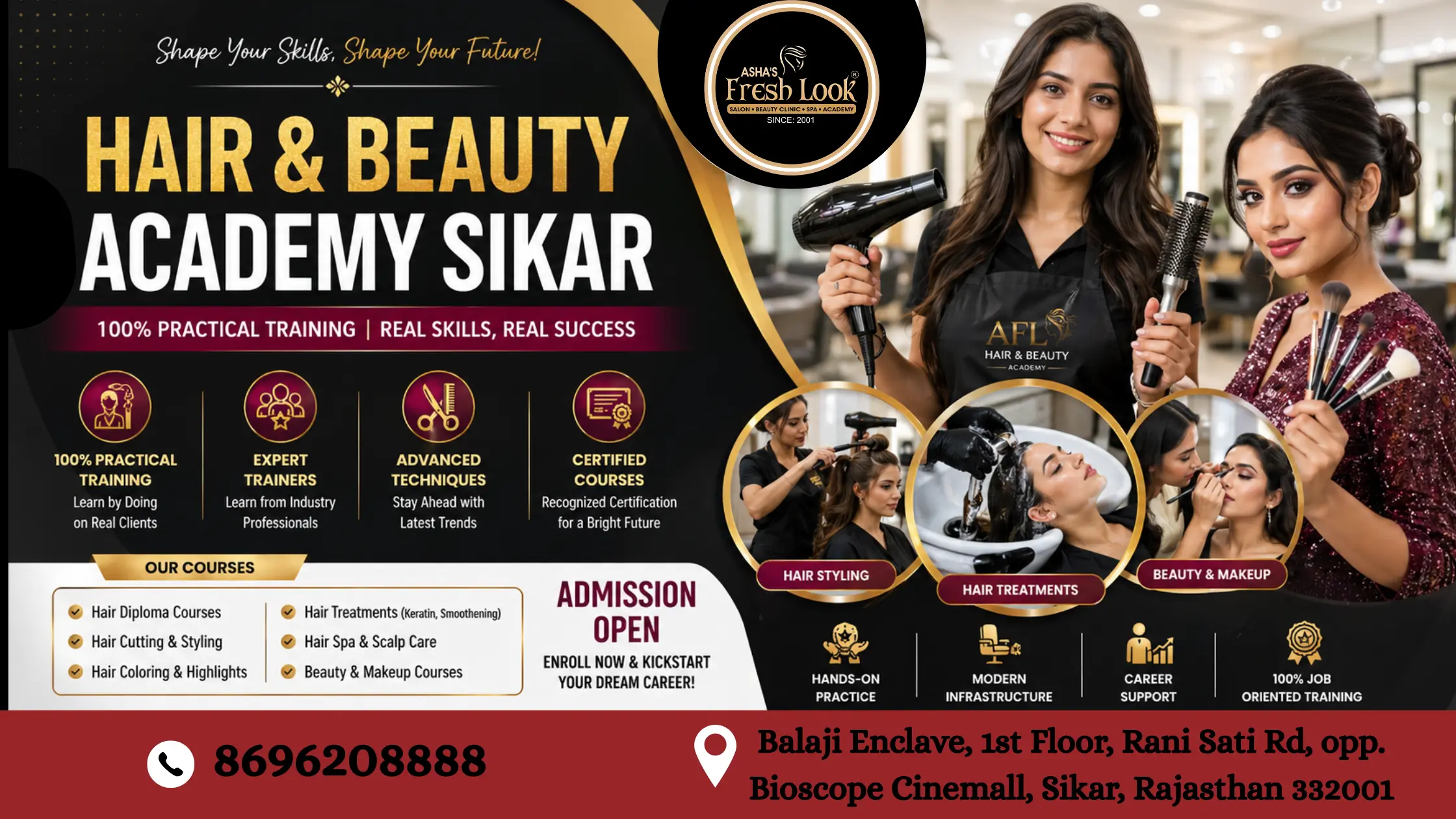 You are currently viewing Hair and Beauty Academy Sikar with 100% Practical Training